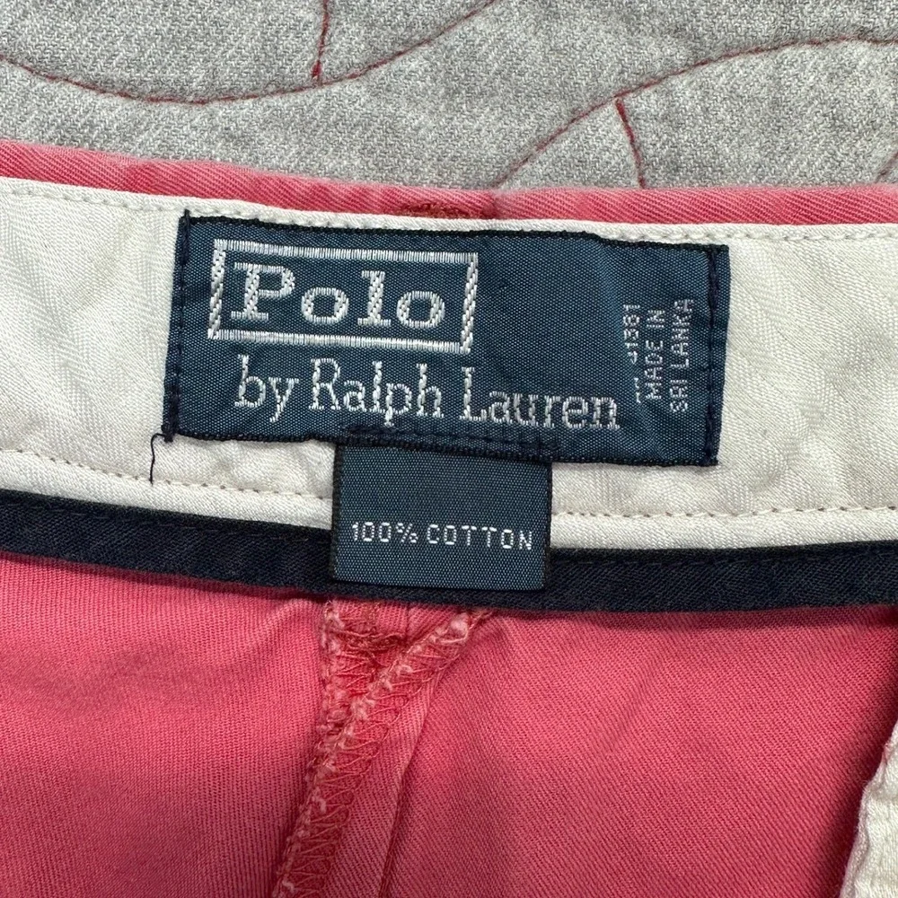 Polo Ralph Lauren Shorts Red Cotton Chino VTG / Mens 34